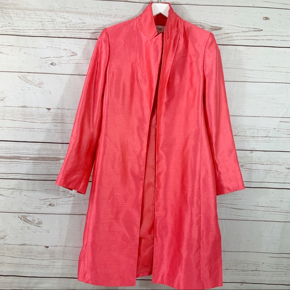 Le Suit 2 Piece Coral Dress & Long Jacket 8